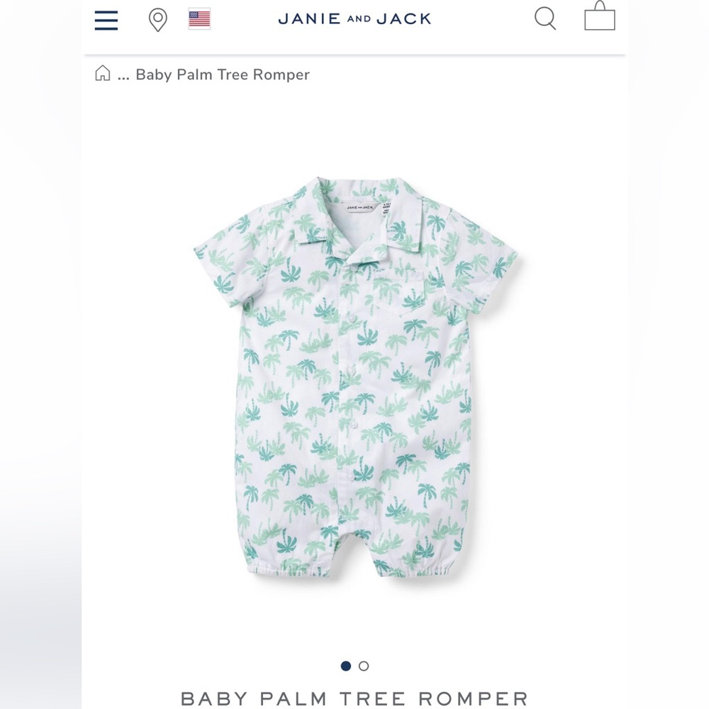 Janie and Jack Baby Palm Tree Romper